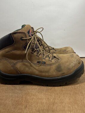 Red Wing Shoes Safety Boots Women Size 9.5 Brown Leather Waterproof Steel Toe